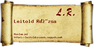 Leitold Rózsa névjegykártya